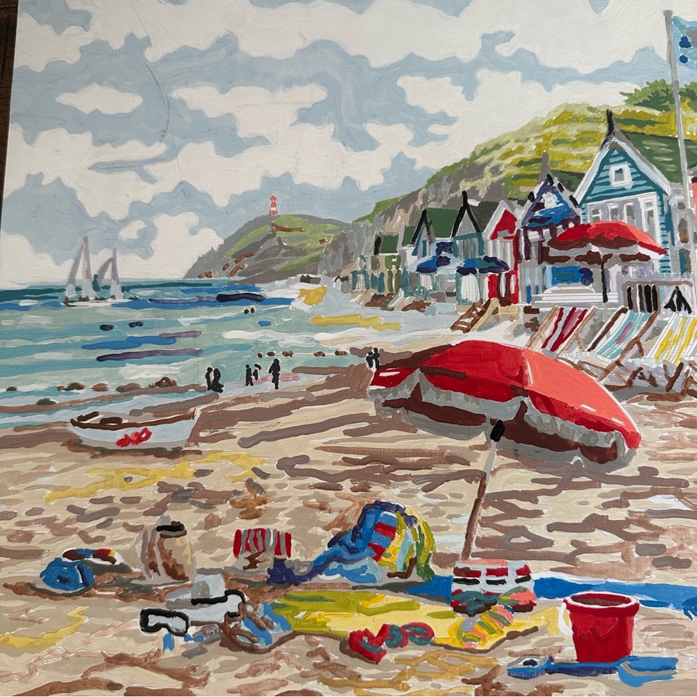 Vintage paint by number beach scene 12x20” - Picture 3 of 3
